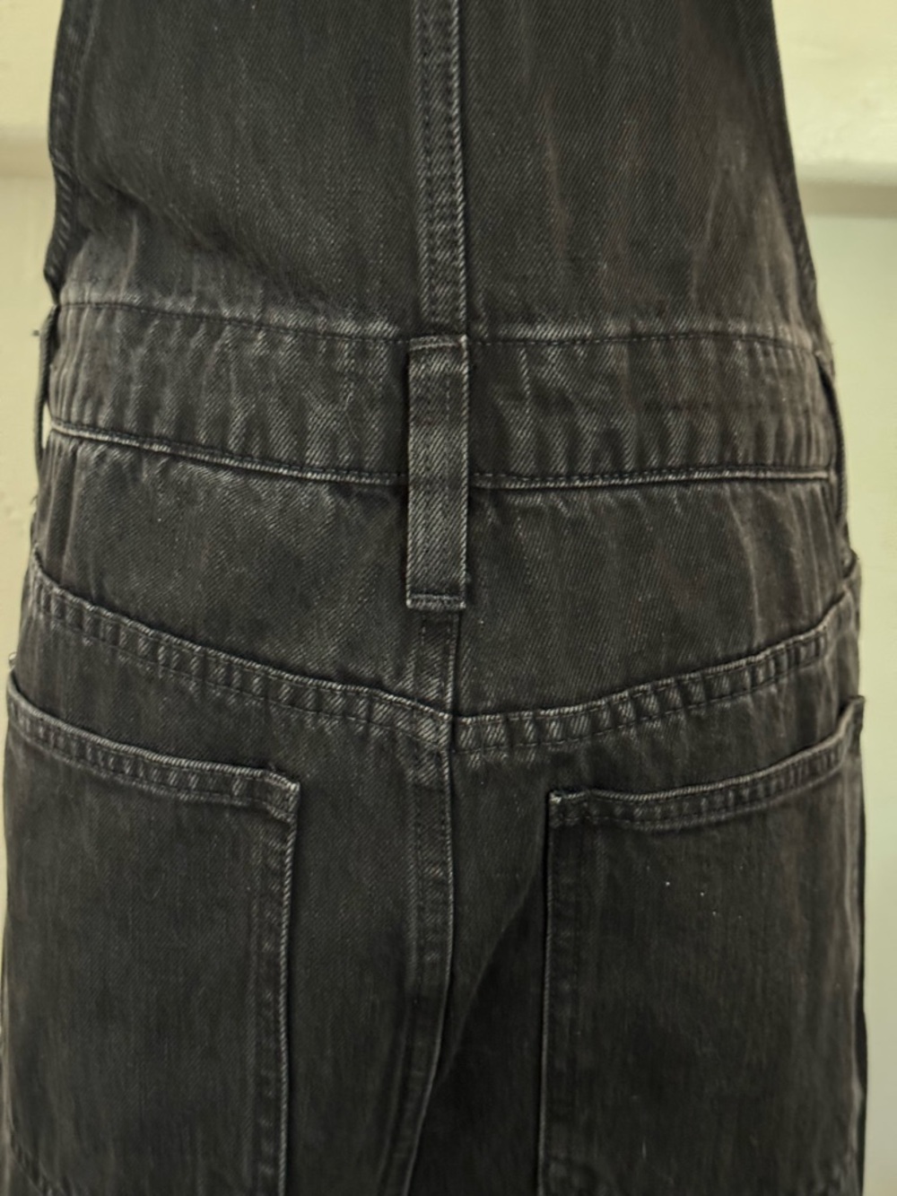 Madewell Washed Black Denim Overalls Small Straight Leg Minimal Workwear - Picture 4 of 7